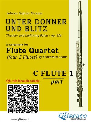 cover image of Flute 1 part of "Unter Donner und Blitz" for Flute Quartet